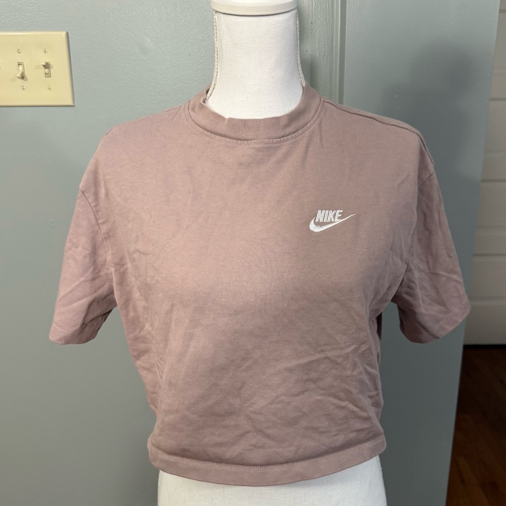 Nike Women’s Crop Jersey Top Short-sleeve Taupe CJ3758-272 Small